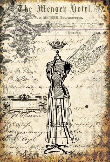 Grunge Dress Form Roycycled Decoupage Paper